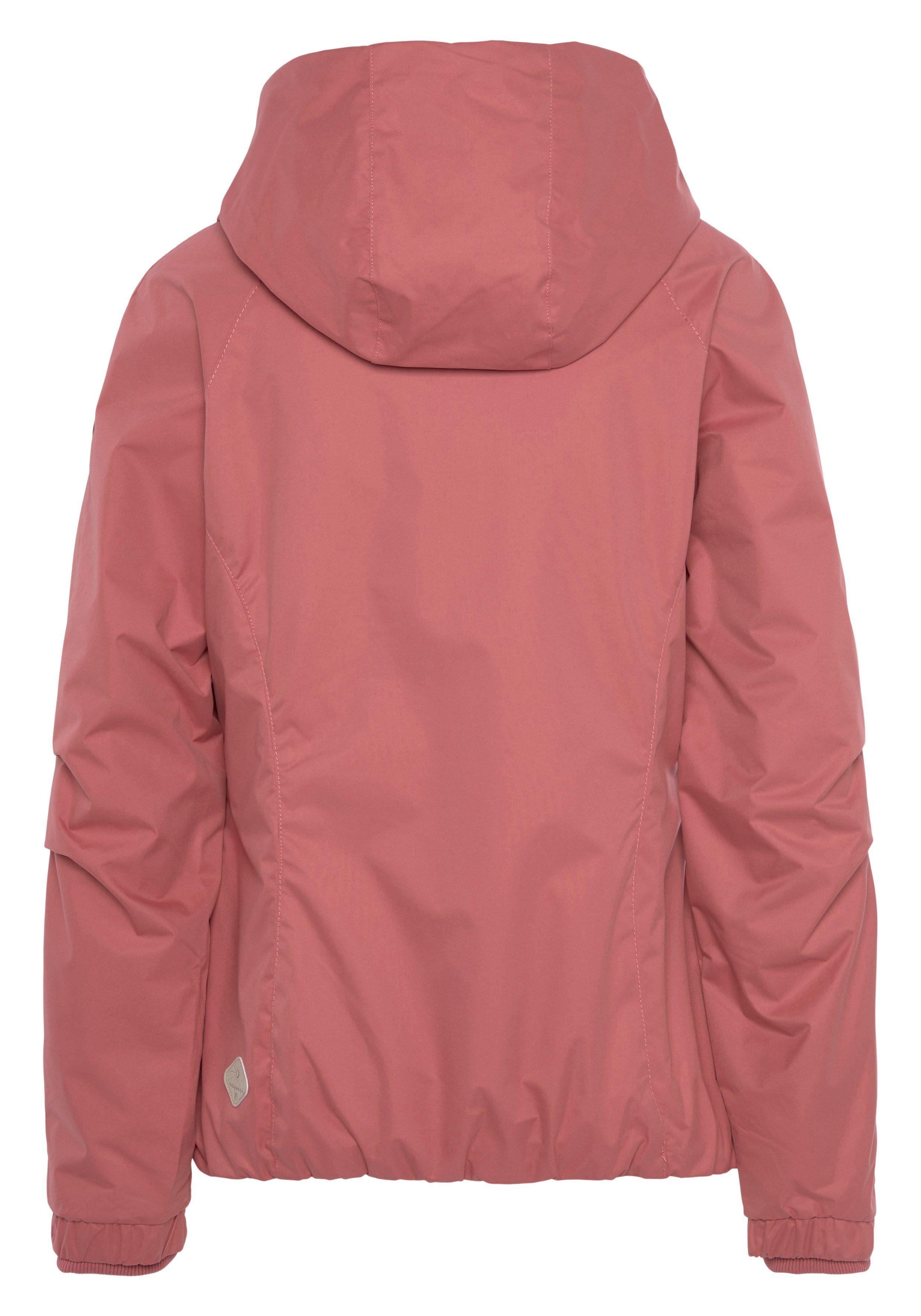 großer OLD Outdoorjacke PINK mit Ragwear DIZZIE Kapuze