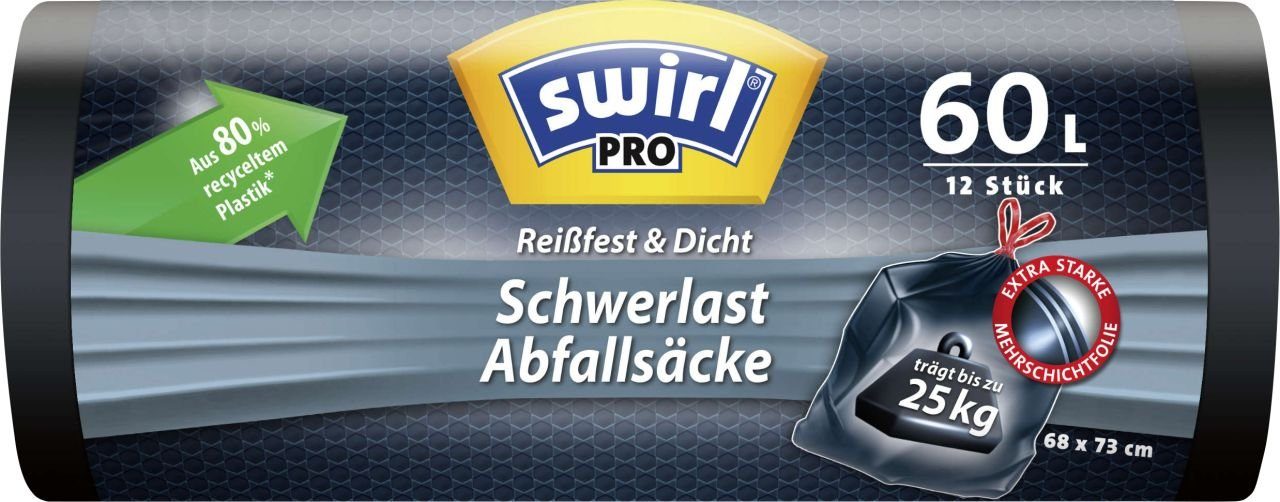 Swirl Müllsackständer Swirl® L mit Zugband 60 Profi Schwerlast-Säcke