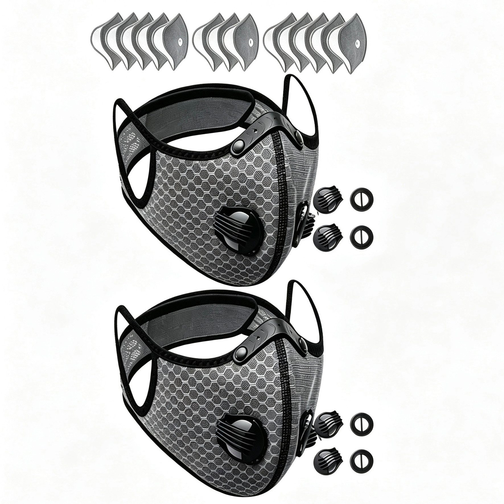 ibettertec Sturmhaube Winddichte Sport Maske, Wiederverwendbare Gesichtsmaske für Fahrrad (2er Pack) Wiederverwendbare Halbgesichtsmaske mit Filter