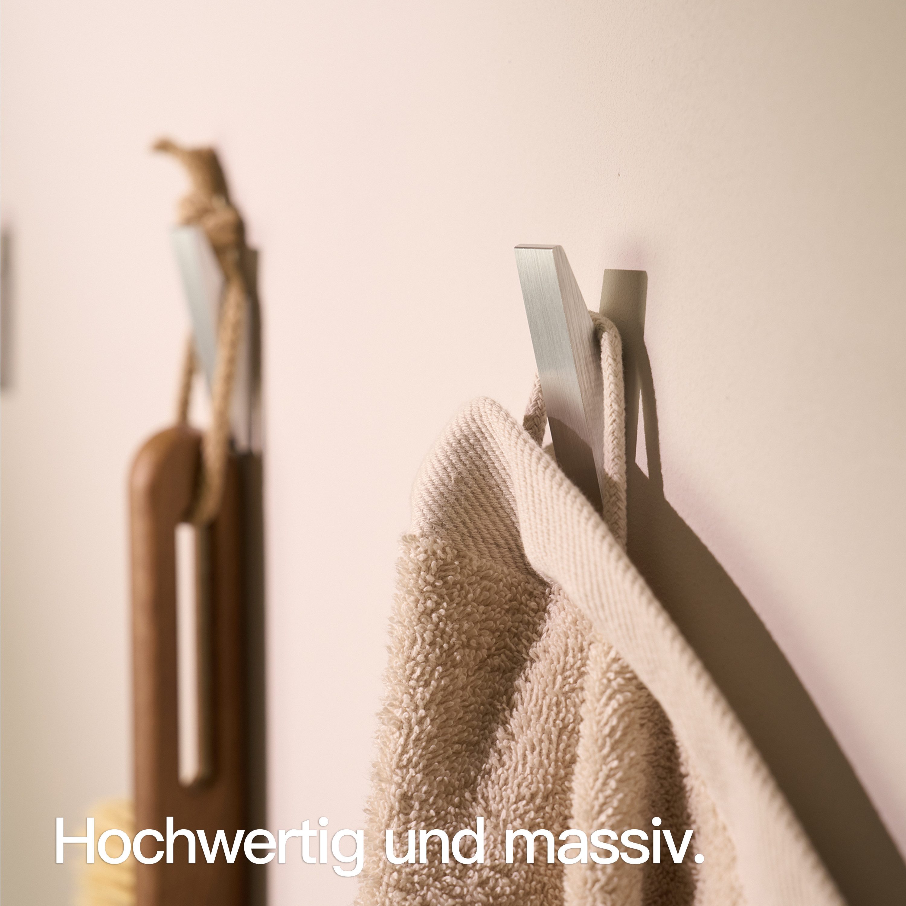 Designfabrik Hamburg Handtuchhaken DFHH KH, (4x Wandhaken), rostfrei, pulverbeschichtet, eloxiert, sandgestrahlt – Bild 3 von 5