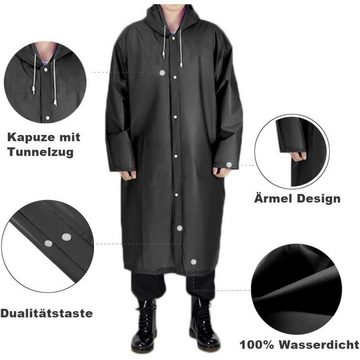 Rnemitery Regenmantel 2 Stück Regenmantel Wasserdicht Regencape Regenjacke für Damen Herren (2-tlg)