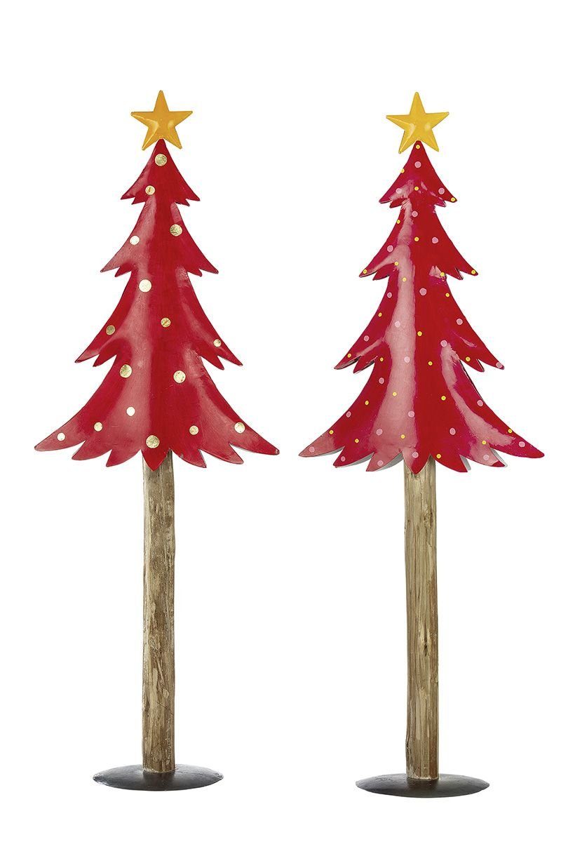 GILDE Weihnachtsfigur, Metall, Eukalyptusholz