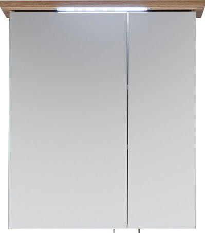 PELIPAL Spiegelschrank »Quickset 923« Breite 60 cm, 2-türig, eingelassene LED-Beleuchtung, Schalter-/Steckdosenbox, Türdämpfer-HomeTrends
