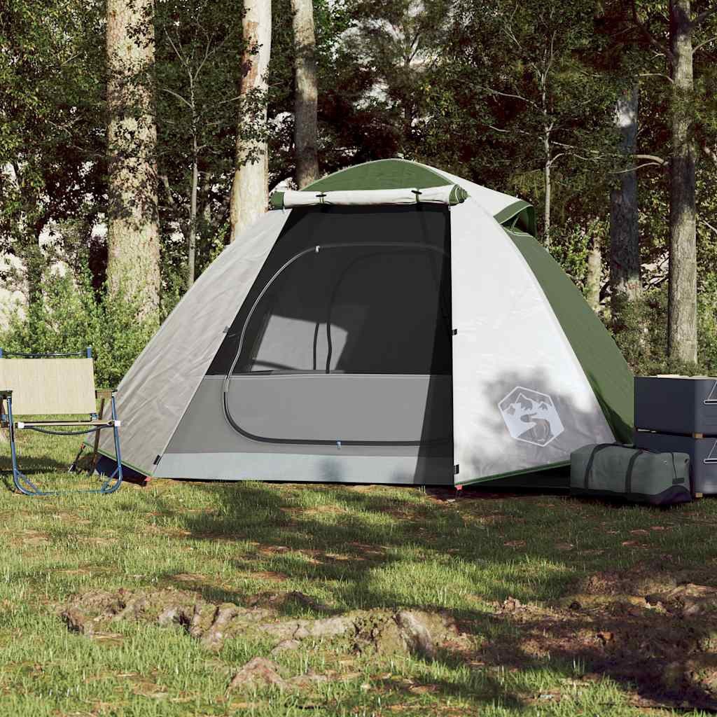 furnicato Faltzelt Campingzelt Kuppel 224x248x118 cm Grün, (1 tlg), Wetterfestes Familienzelt mit E-Anschluss und integrierten Netzwänden
