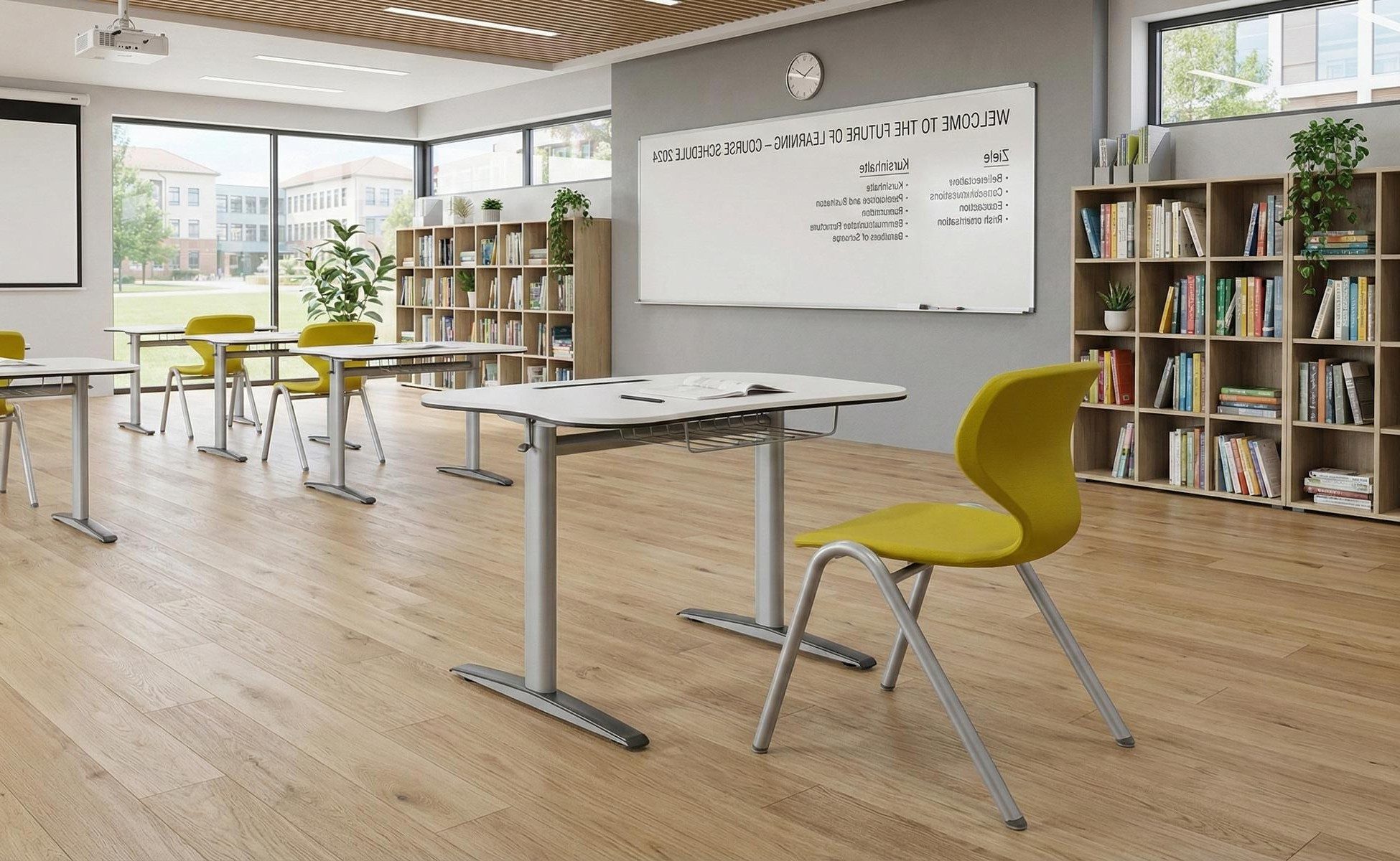 Xlmoebel Schreibtisch Ergonomische Schulbank FlexiWave mit modernem Design und Stuhl (Schulbank-Set, mit Stuhl), Made in Europa