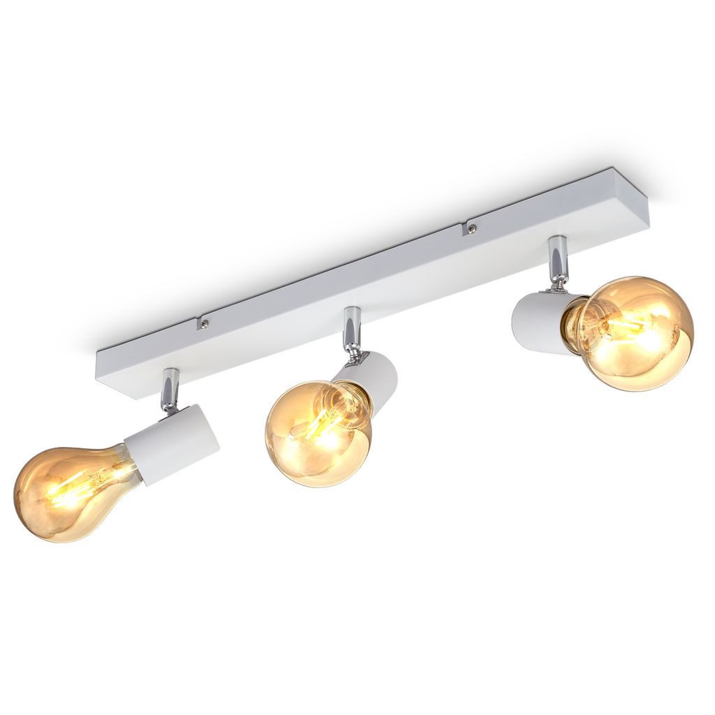 B.K.Licht LED Deckenspot Deckenleuchte Vintage 60W E27 Strahler - BKL1362, ohne Leuchtmittel, 3-flammige retro Deckenlampe Landhausstil Schwenkbar