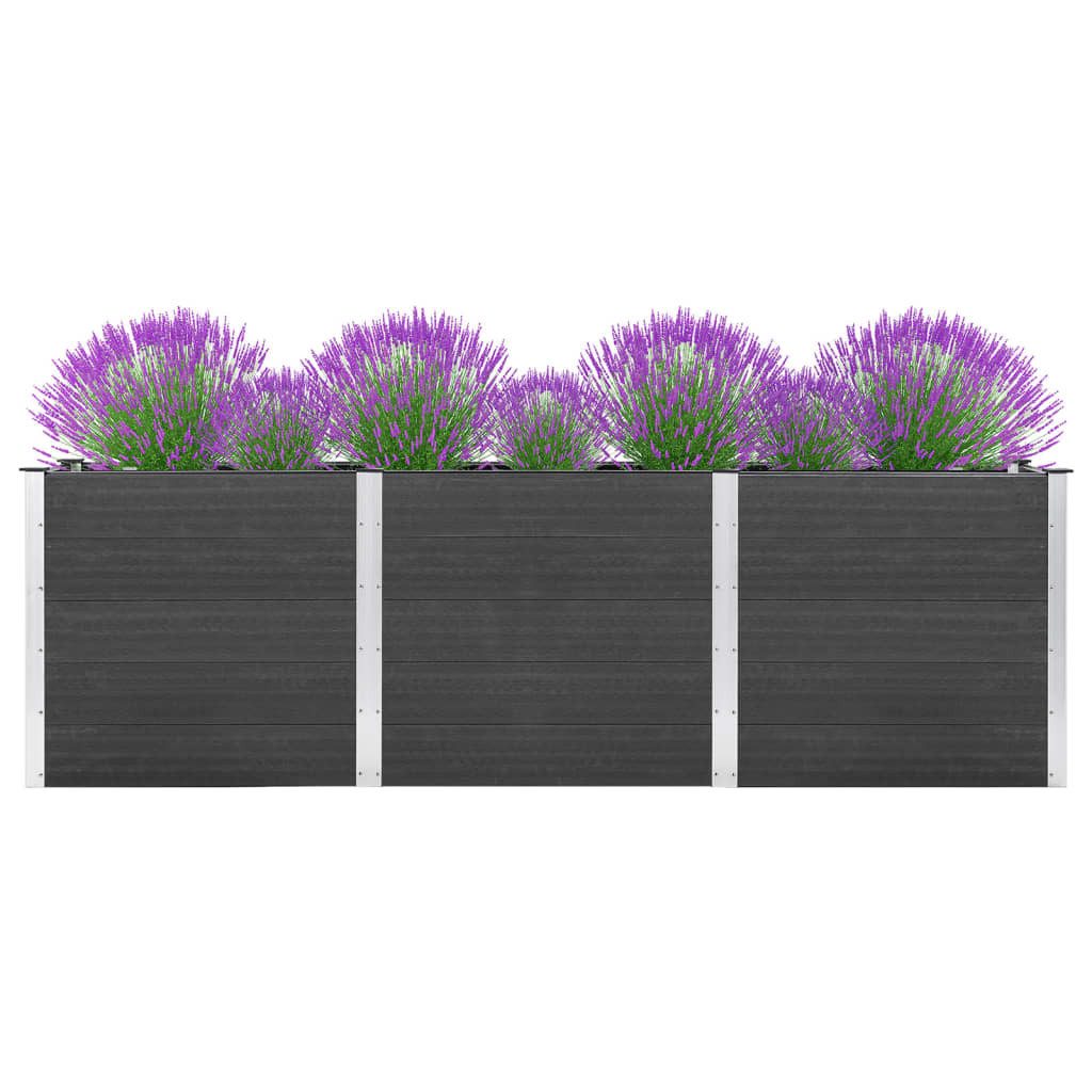 vidaXL Hochbeet 300 x 100 x 91 cm Garten-Hochbeet 300x100x91 cm WPC Grau