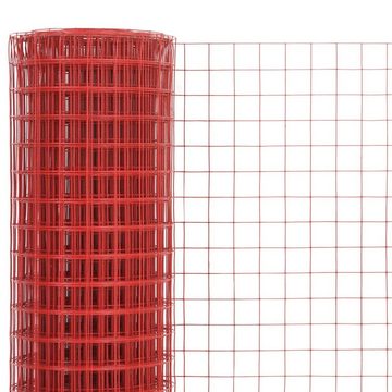 vidaXL Gartenzaun Drahtzaun Stahl mit PVC-Beschichtung 10x0,5 m Rot, (1-St)