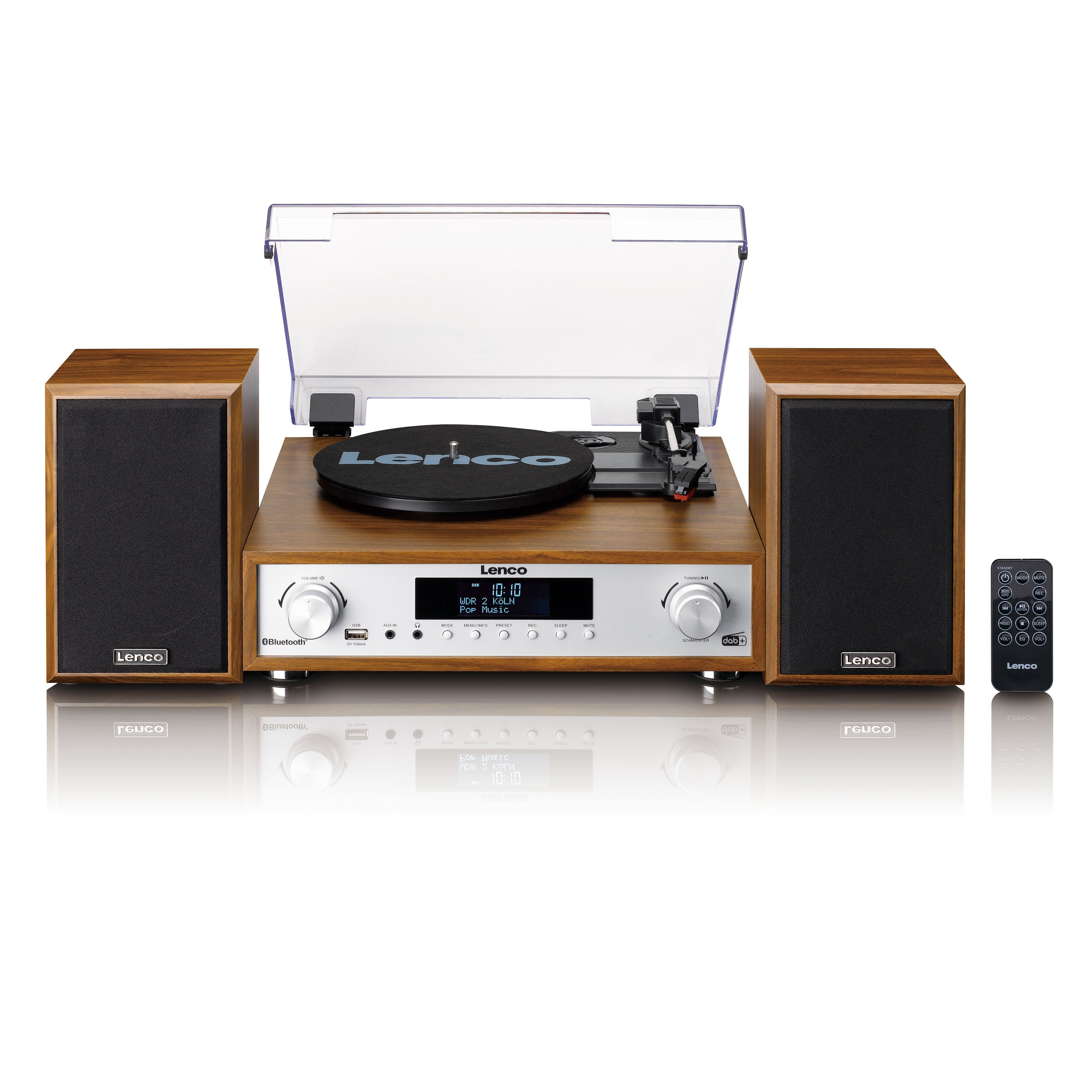 Lenco MC-160WD Digitalradio (DAB) (DAB,DAB+,FM, 20 W, HiFi-Sound mit Bluetooth 5.0, DAB+, MP3-Codierung & 2x10W Lautsprecher)