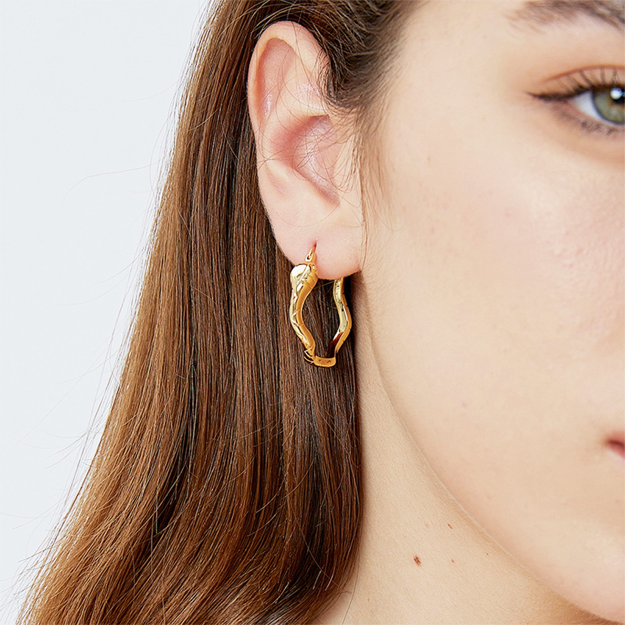 KARMA Paar Creolen Silber925 Gold Ohrringe 2,8 cm Damenohrringe wasserfest günstig online kaufen