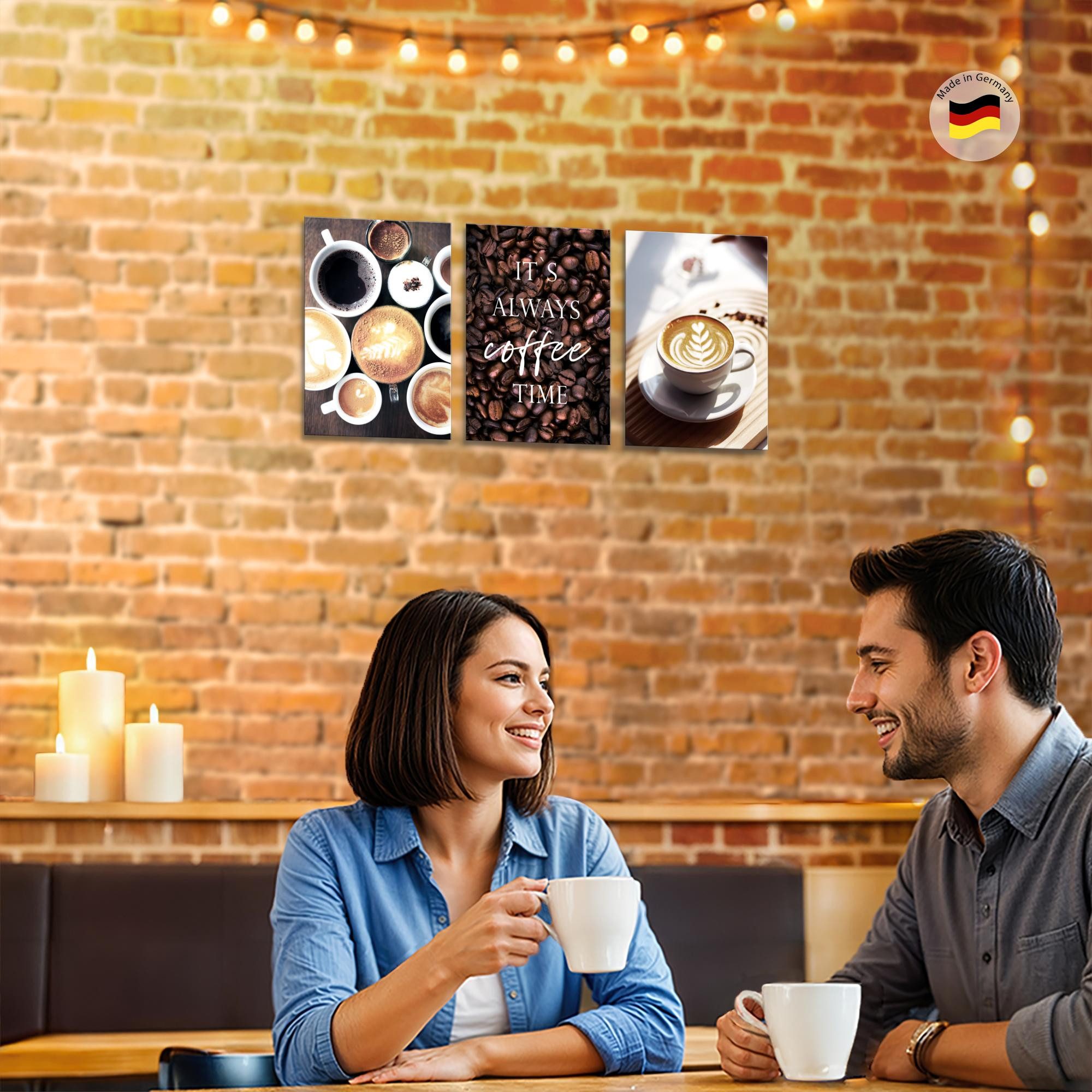 Novart Wandbild Küche AUFHÄNGFERTIG Küche Deko 3 Moderne Bilder Kaffee N037835a, 30 x 40 cm - 3 Bilder – Bild 4 von 5
