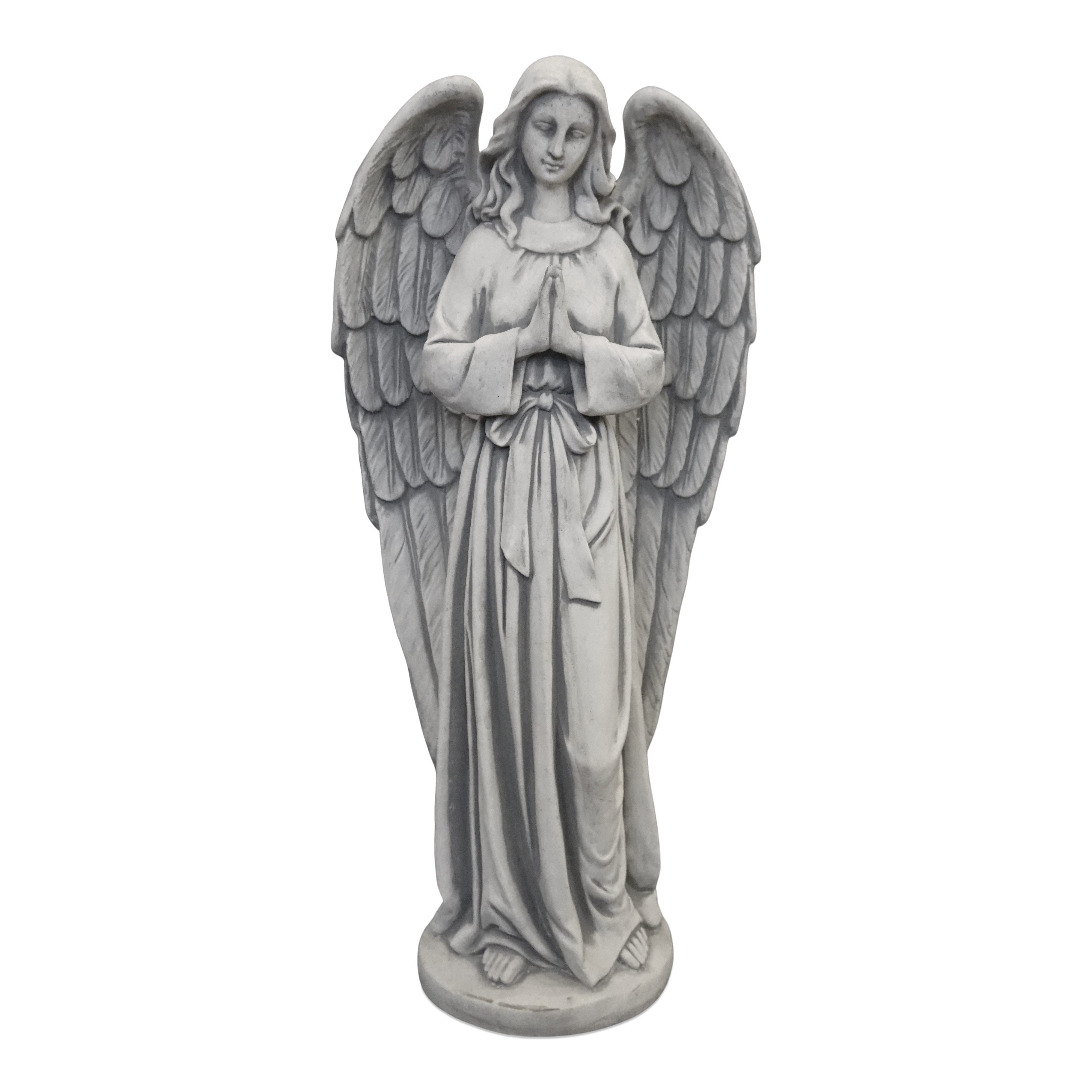 gartendekoparadies.de Gartenfigur Engel mit Flügeln, Steinfigur H. 59 cm, 15 kg, Frostsicher