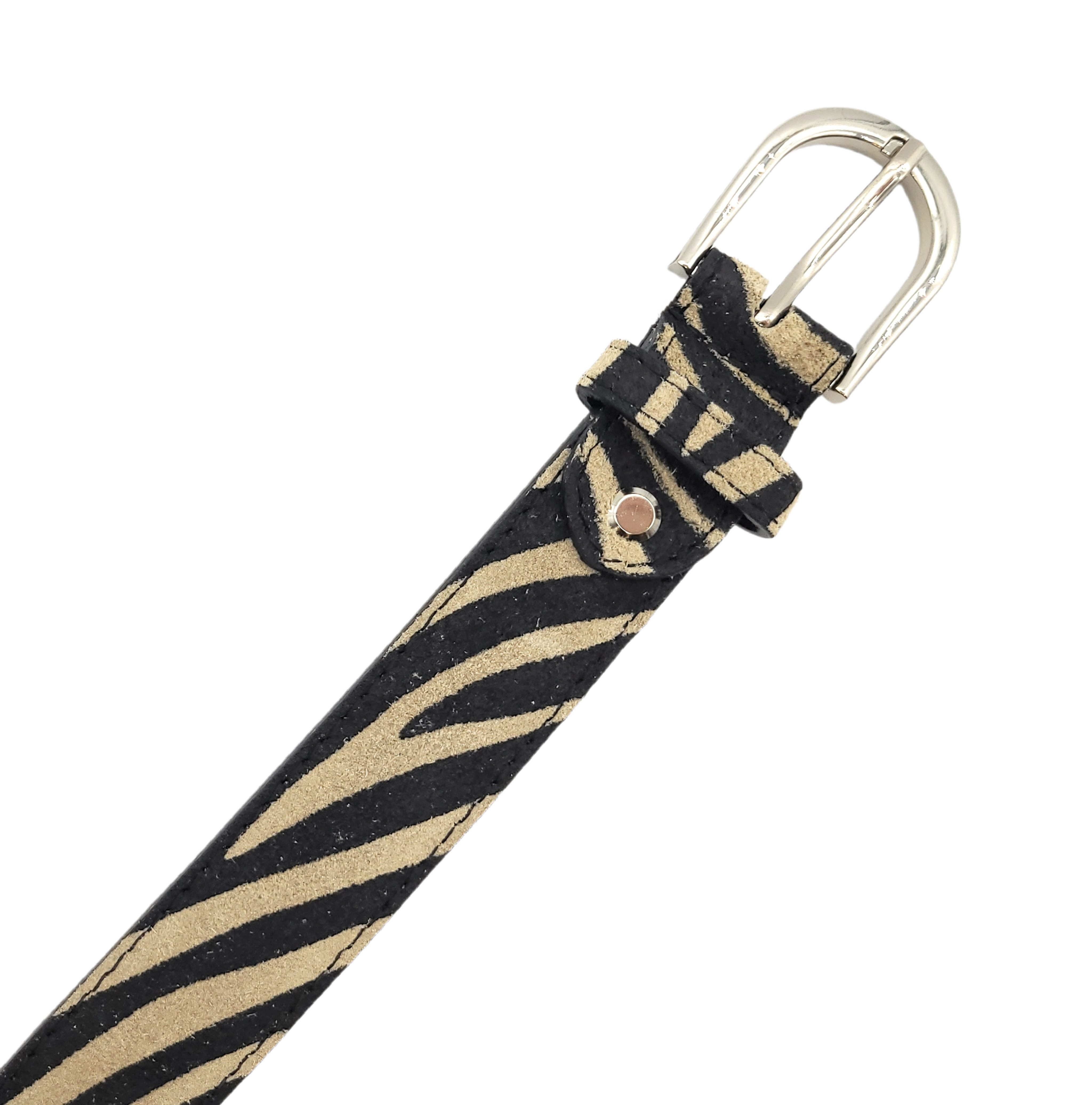 Lemasi Ledergürtel Wildleder Damen Gürtel, made in Italy, 3cm breit, kürzbar, Zebra