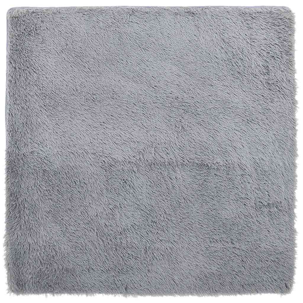 vidaXL Teppich 160 x 160 cm Teppich Shaggy Hochflor NAVARRA Silbergrau 160x160 cm Pol, Höhe: 3 mm