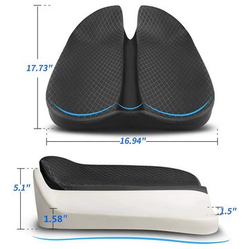 DOPWii Sitzkissen Autositzkissen aus Baumwolle – atmungsaktives Netzgewebe, verstellbare Träger, Linderung von Schmerzen im unteren Rückenbereich