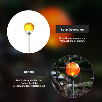 STAR TRADING LED Dekolicht Solar Glaskugel Erdspieß Roma, Solar Glaskugel Erdspieß Roma