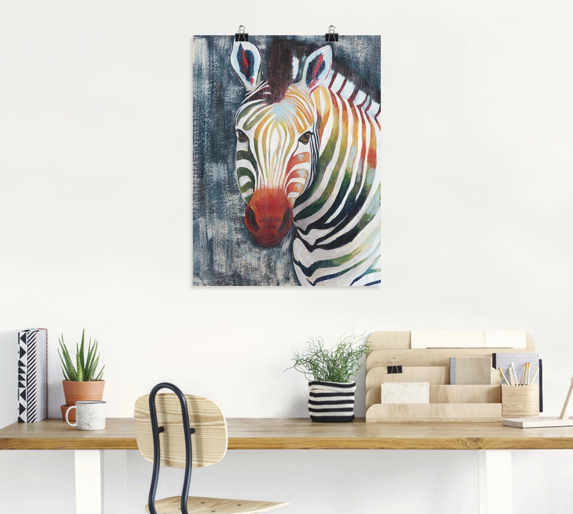 Leinwandbild, Wandaufkleber Poster oder Prisma Wildtiere Zebra II, (1 Alubild, Größen als St), versch. Artland in Wandbild