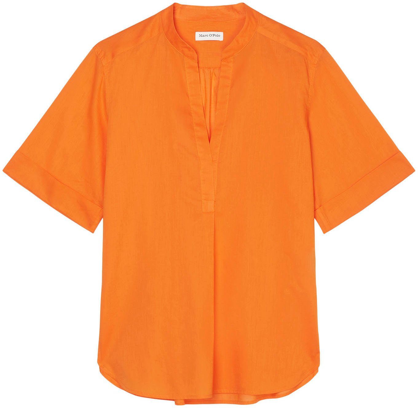 knallorange Marc O'Polo mit Kurzarmbluse cleanem Stehkragen