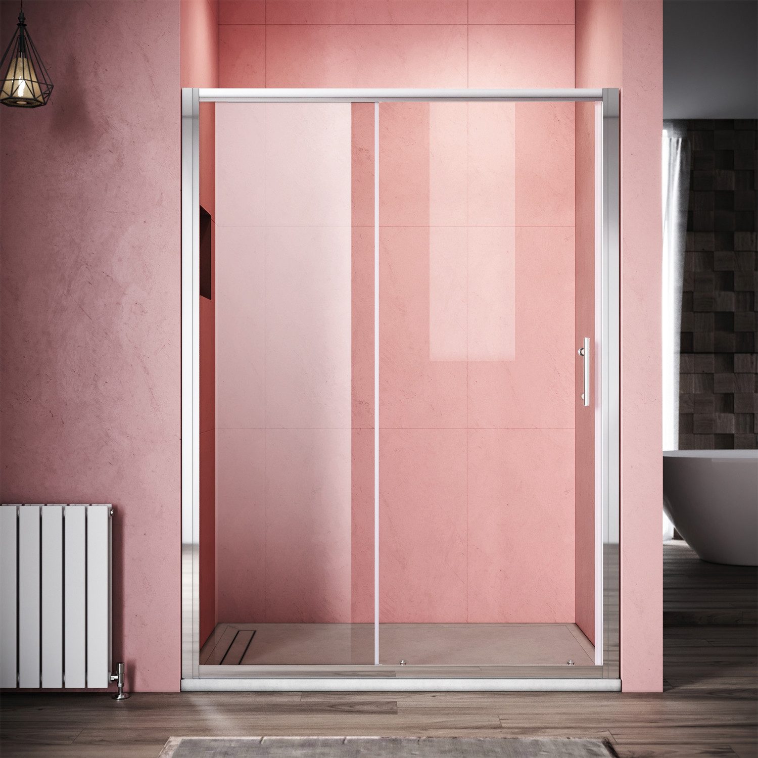 SONNI Eckdusche Duschkabinen,Eckdusche,Einzelschiebetür,100-170 x 185cm, Bx günstig online kaufen