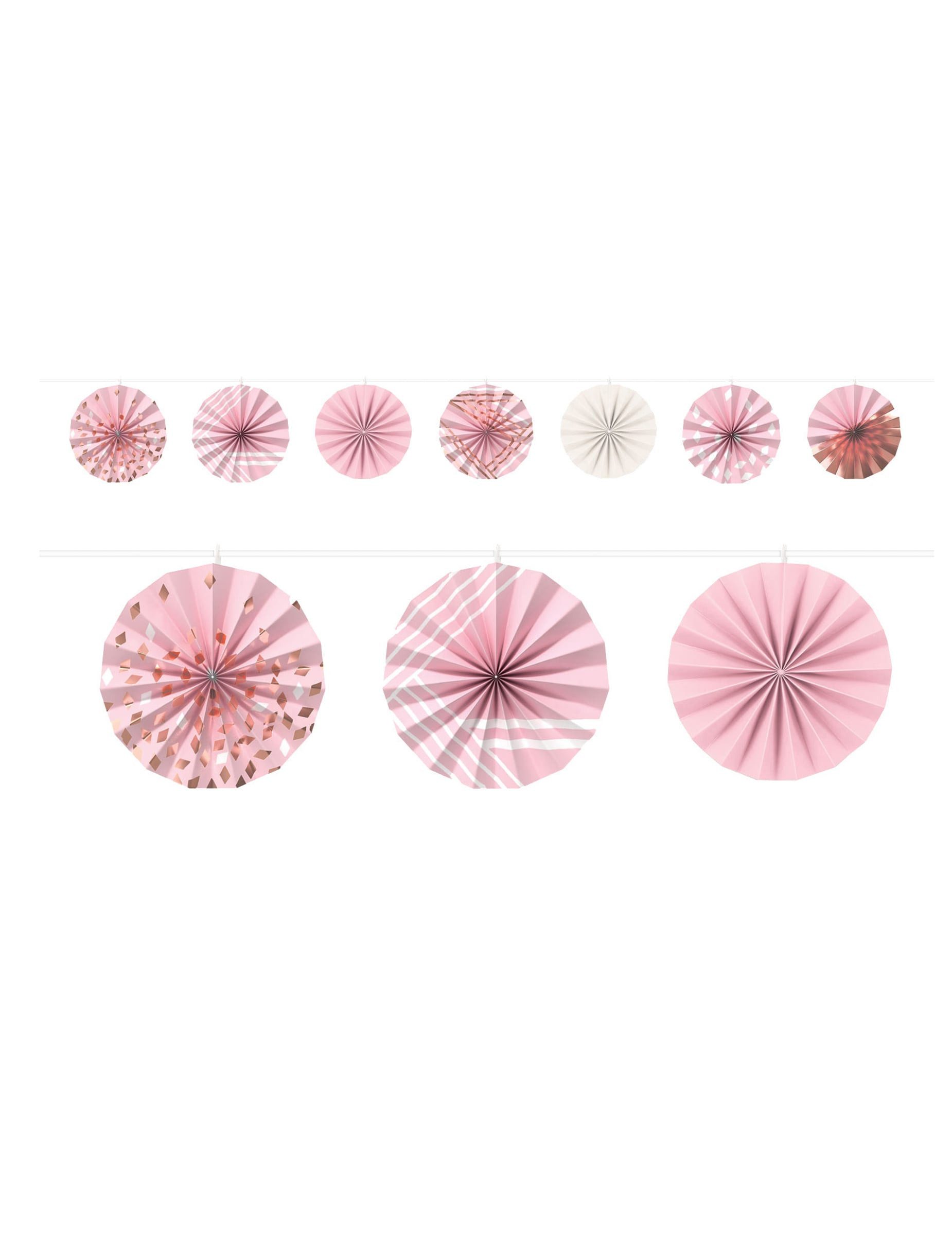 Riethmüller Kostüm Girlande Mini-Papierrosetten roségold 365 cm