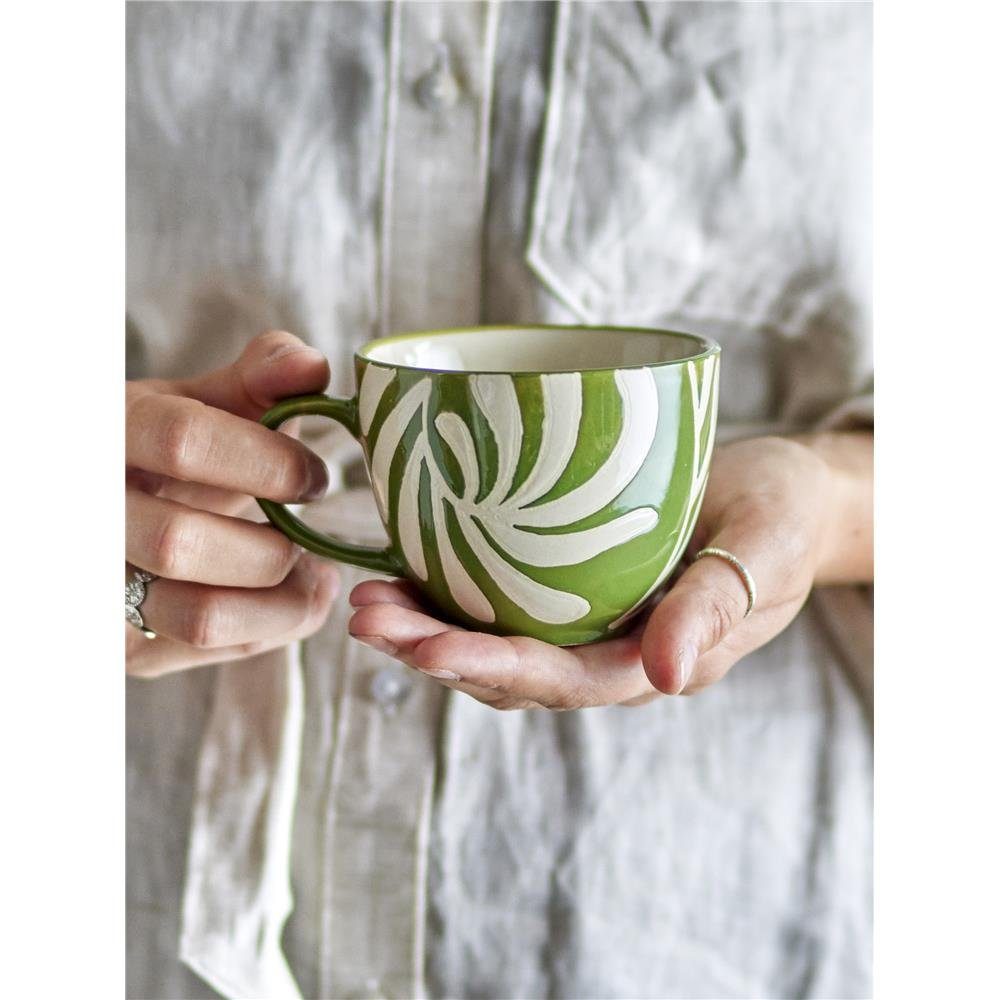 Bloomingville Tasse Heikki, Steingut, in Grün, 240ml