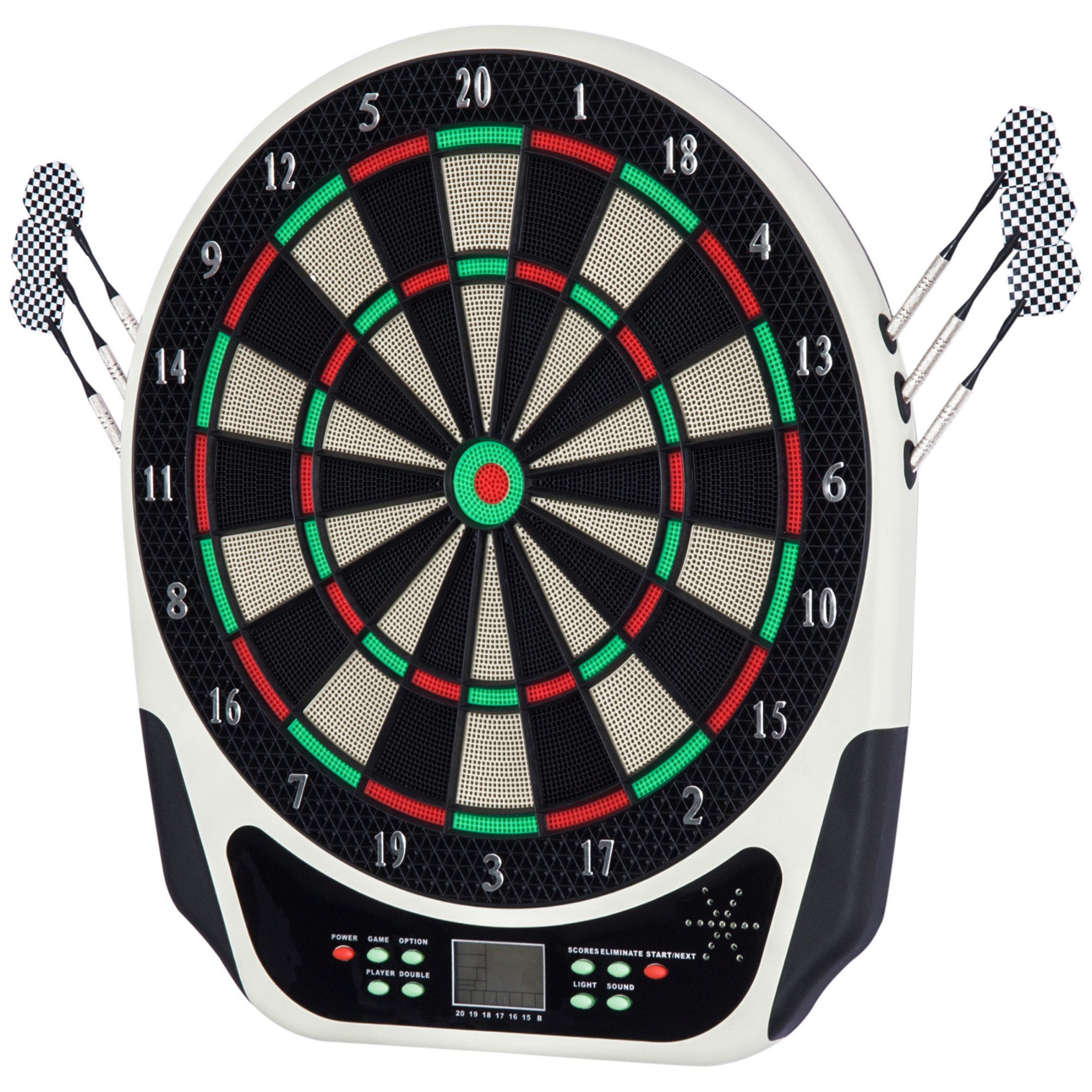 autolock Dartscheibe Elektronische Dartscheibe mit LCD-Display 6 Darts, 24 Dartköpfe, Dartboard 18 Spiele, 159 Trefferoptionen, für 8 Spieler