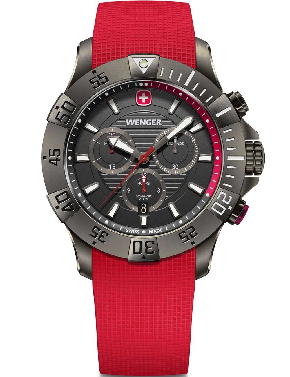 Quarzuhr Wenger 01.0643.128 Herrenuhr Seaforce Chronograph 43mm 20ATM Wenger 01.0643.128 Herrenuhr Seaforce Chronograph 43mm 20ATM