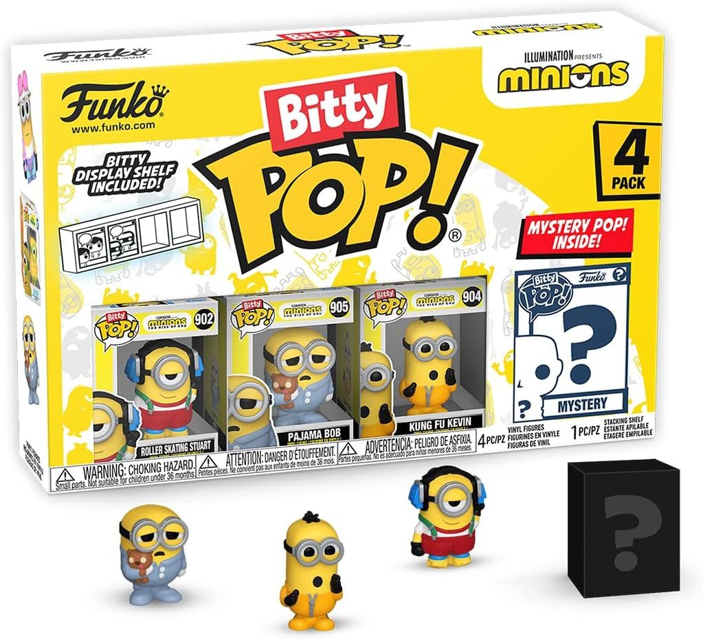 Funko Actionfigur Миньоны Bitty POP! Vinyl Figuren 4er-Pack Roller Skating Stuart 2,5 cm, (1-tlg), Sammelfiguren