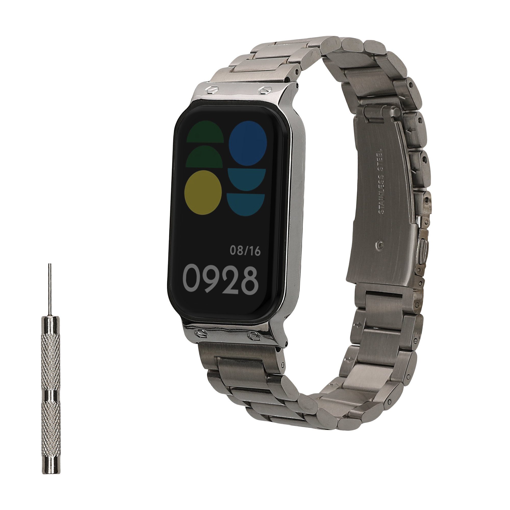 Edelstahl Uhrenarmband für Xiaomi Smart Band 8 Active / Redmi Band 2 Smartwatch