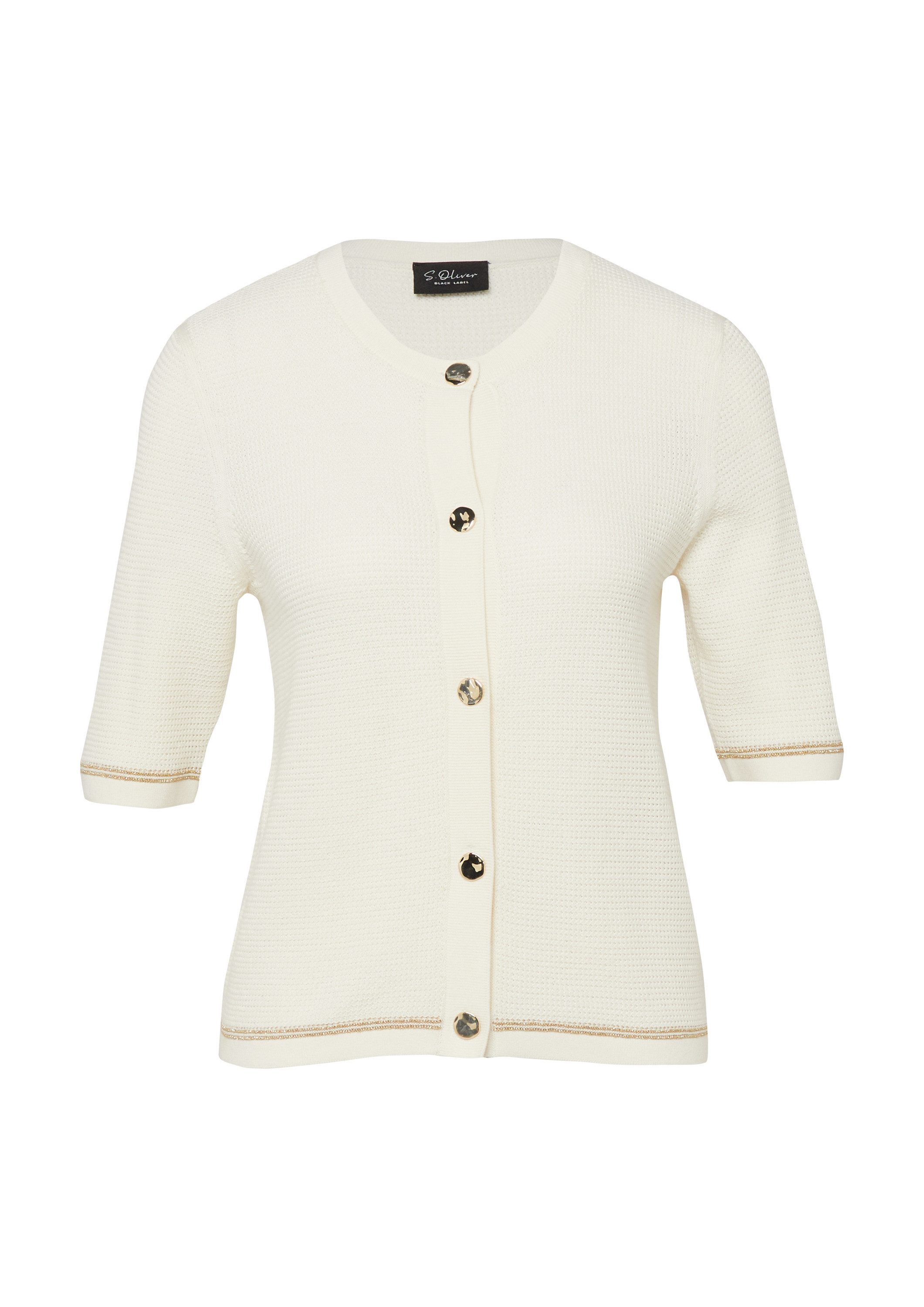 s.Oliver Cardigan Strickjacke Strickjacke mit Glitzergarn und Strukturmuster