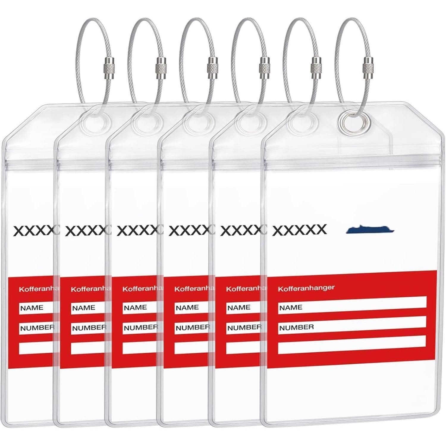 LuxusKollektion Gepäckanhänger 6er Set Transparente Kofferanhänger für Kreuzfahrten Aida wasserdicht (6-St)