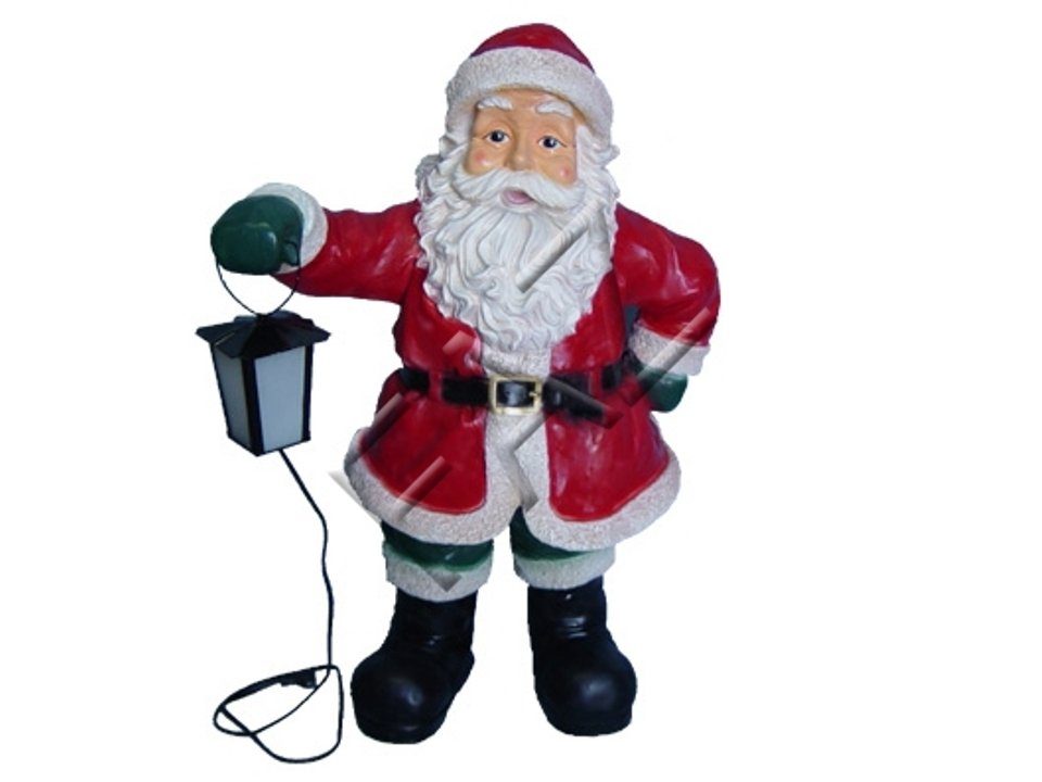 JVmoebel Dekofigur Weihnachtsmann lampe Design mit Rot Skulptur Garten Statue Figuren