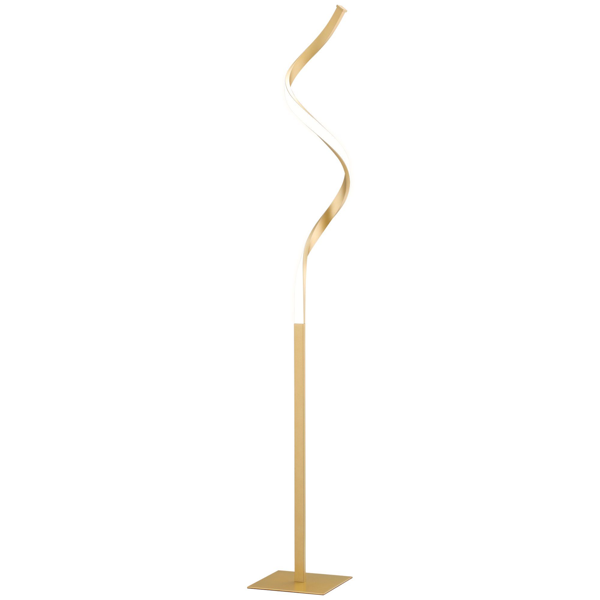 HOMCOM Stehlampe Standleuchte mit Fußschalter, LED, Warmweiß, Metall, Gold, 20,5 x 20,5 x 147 cm
