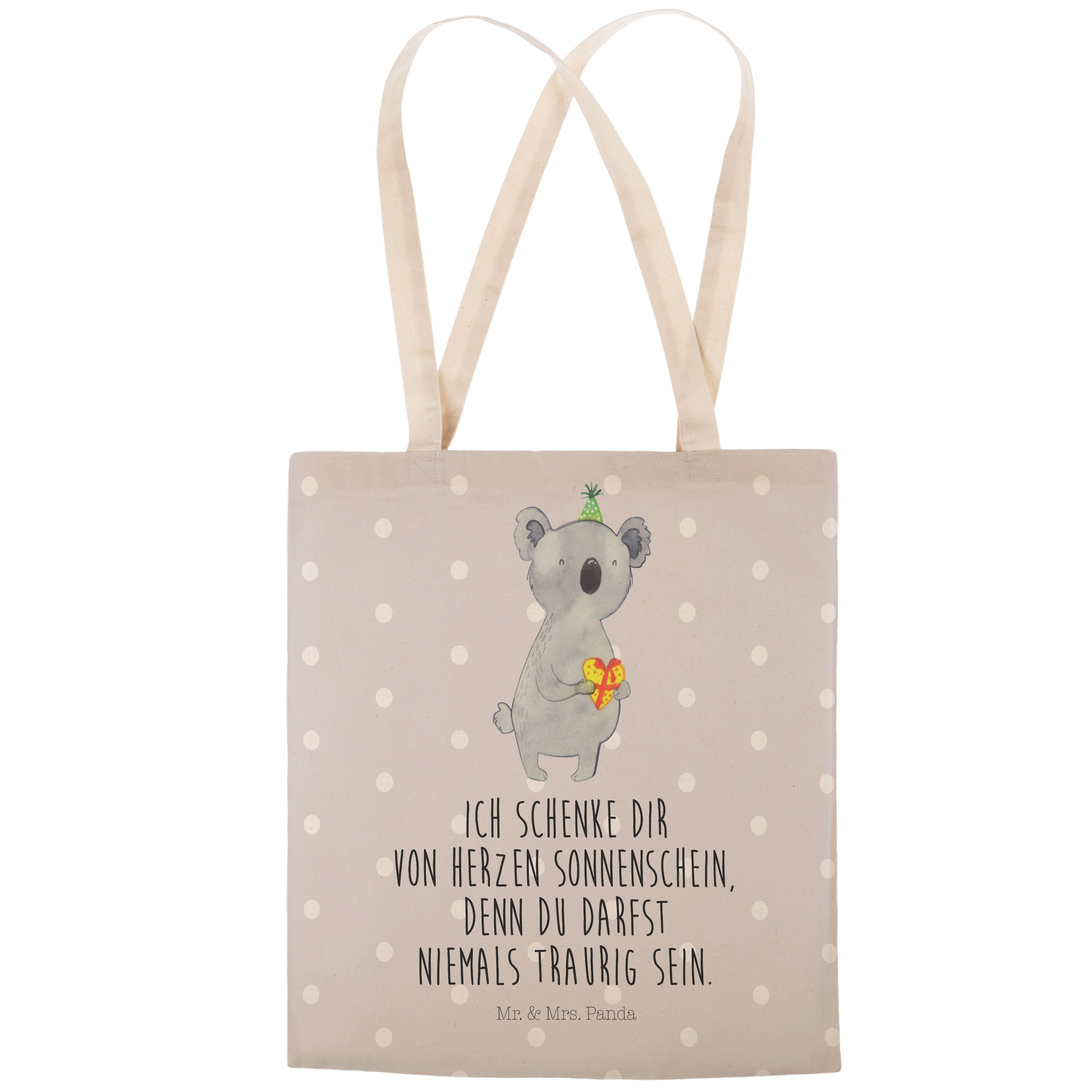 - Tragetasche & Geburtstag, Mrs. Shop (1-tlg) Tasche, - Tragetasche, Geschenk Mr. Pastell Grau Panda Koala