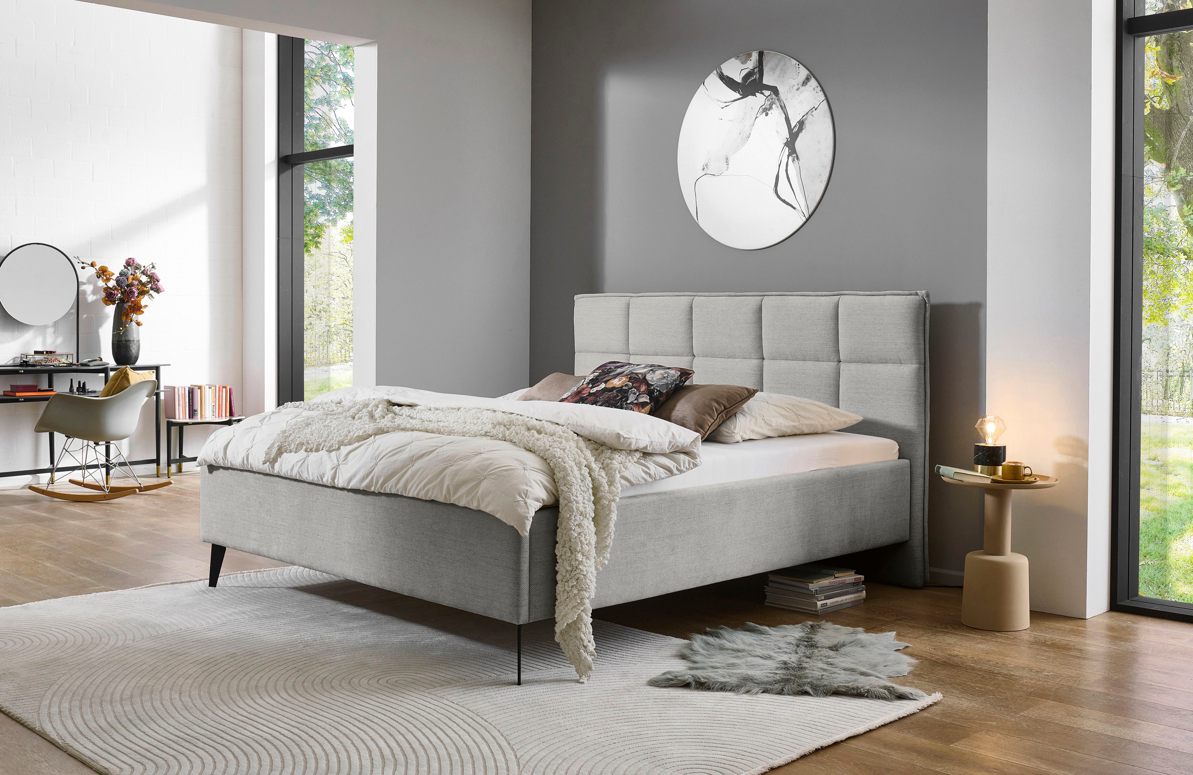 meise.möbel Polsterbett Paulo wahlweise mit Bettkasten, erhältlich in den Breiten 160 & 180cm, wahlweise mit Holz- oder Metallfuß