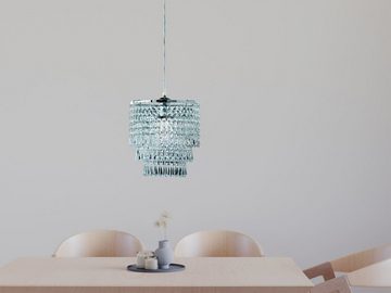 meineWunschleuchte LED Kronleuchter, Dimmfunktion, LED wechselbar, Warmweiß, Pendelleuchte einflammig hängend klein Kristall Behang Acryl Glas 25cm