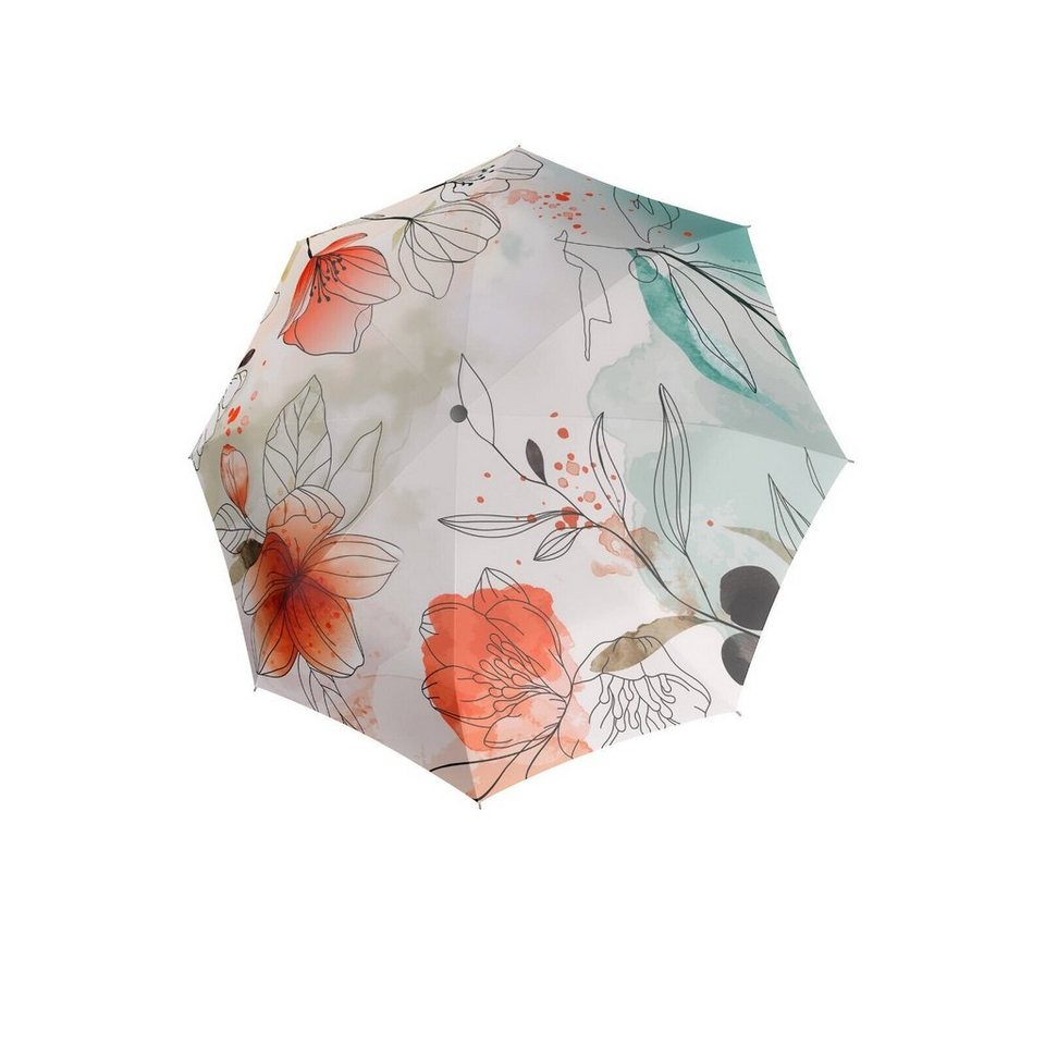 doppler® Taschenregenschirm Regenschirm magic carbonsteel sturmsicher bis  150km/h Floral