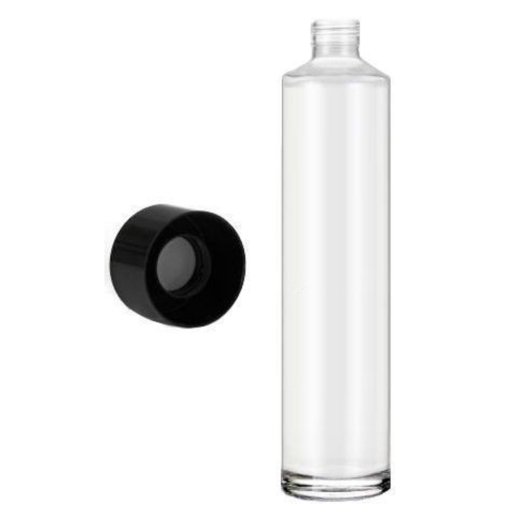 BieTal Trinkflasche BieTal® Glas Trinkflasche Tube Bottle Wasser Flasche 750ml für Sprudel