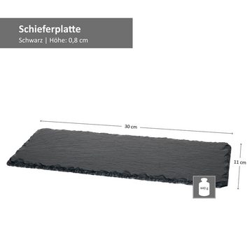 Platzset, 2er Set Schieferplatte 11x30cm Schwarz - 23464632, MamboCat