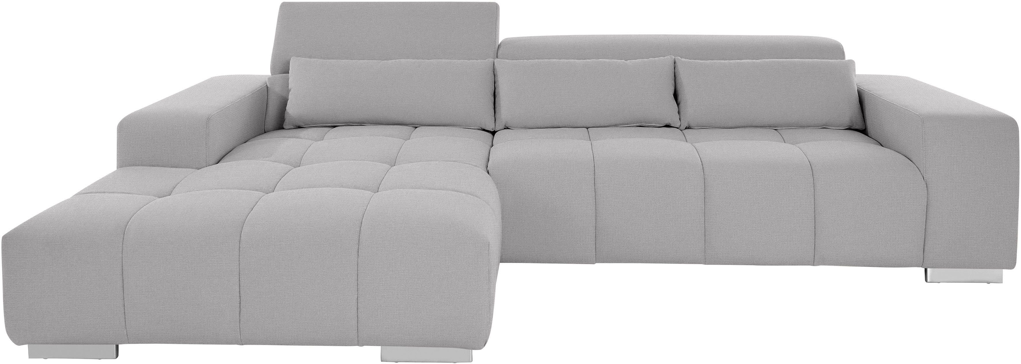 COTTA Ecksofa "Orion L-Form", mit Kopfteilverstellung & 3 Nierenkissen günstig online kaufen