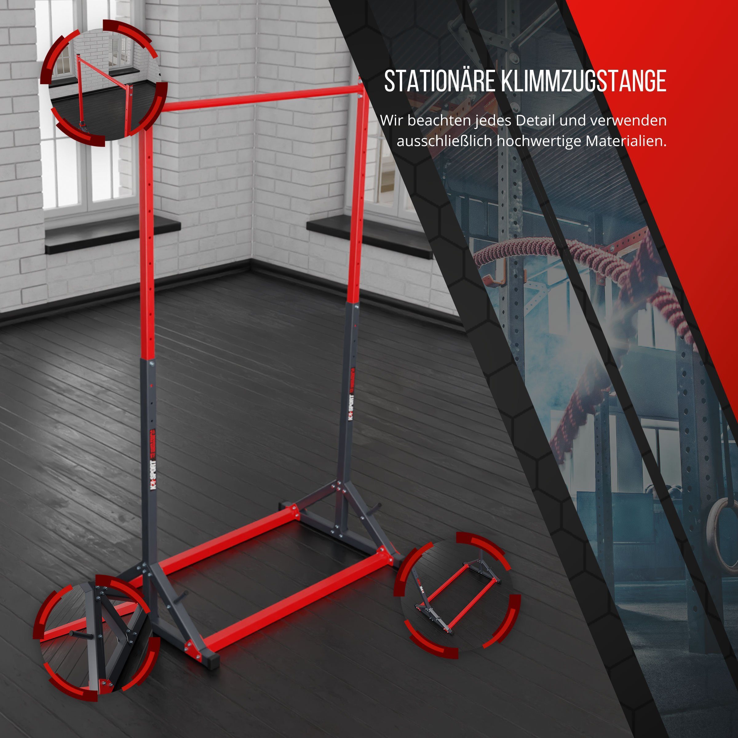 Made 140kg EU! Klimmzugstange Pull mit für Muskeltraining, Gewichtsablage, Klimmzugturm (Pull-Up in Klimmzugstange Bar Mate), bis Up Stationäre K-SPORT