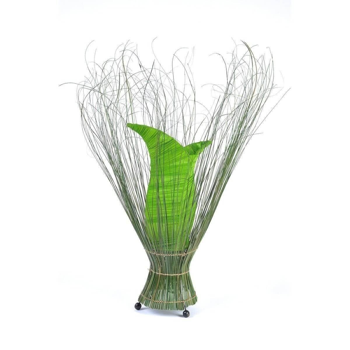 60 ohne cm, Leuchtmittel, Bali-Design Grün Dekolicht, SIMANDRA Stehlampe Warmweiß, Tulpe