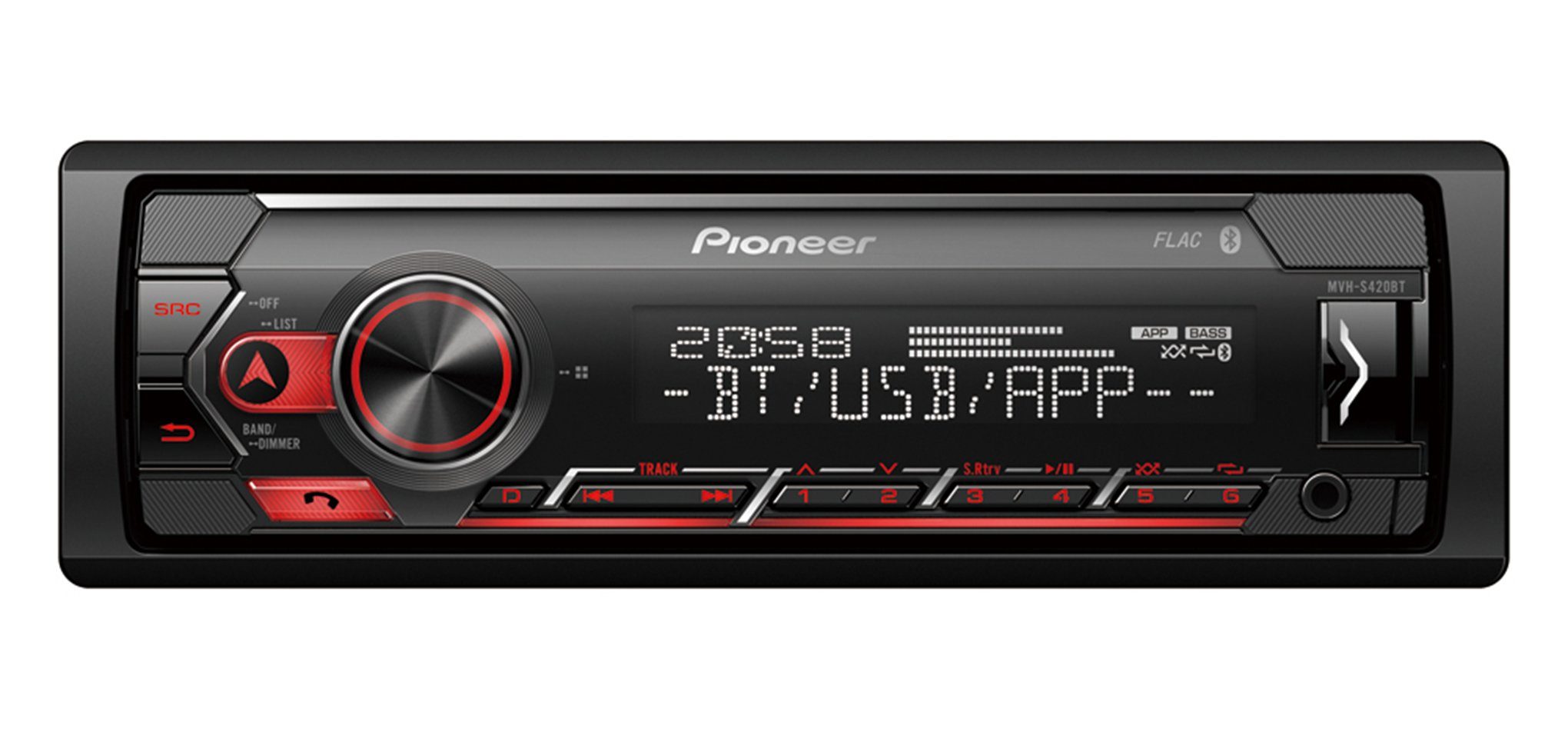Pioneer MVH-S420BT 1 iPhone Spotify Bluetooth FLAC Android Autoradio USB DIN