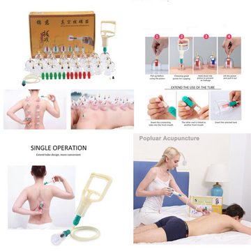 BlingBin Vakuum-Massager Schröpfen Set mit 32 Schröpfgläser, 32er Set 32-tlg., Schröpfen Set, Schröpfen zur Gegen Spannung und Entspannen Muskeln