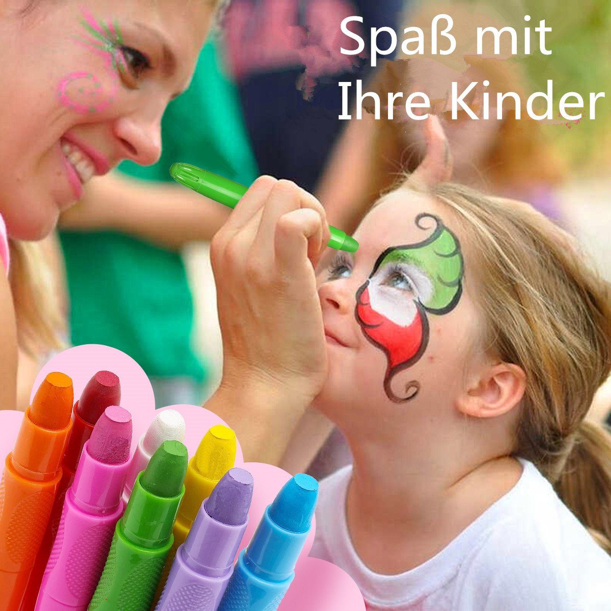 Schmink-Set, Kinderschminke Farben Körperfarben 12 YFM waschbar Set 12-tlg.,