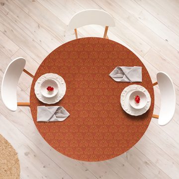 Abakuhaus Tischdecke Rundum-elastische Stofftischdecke, Ethnisch Warme Farben Tradition Verziert