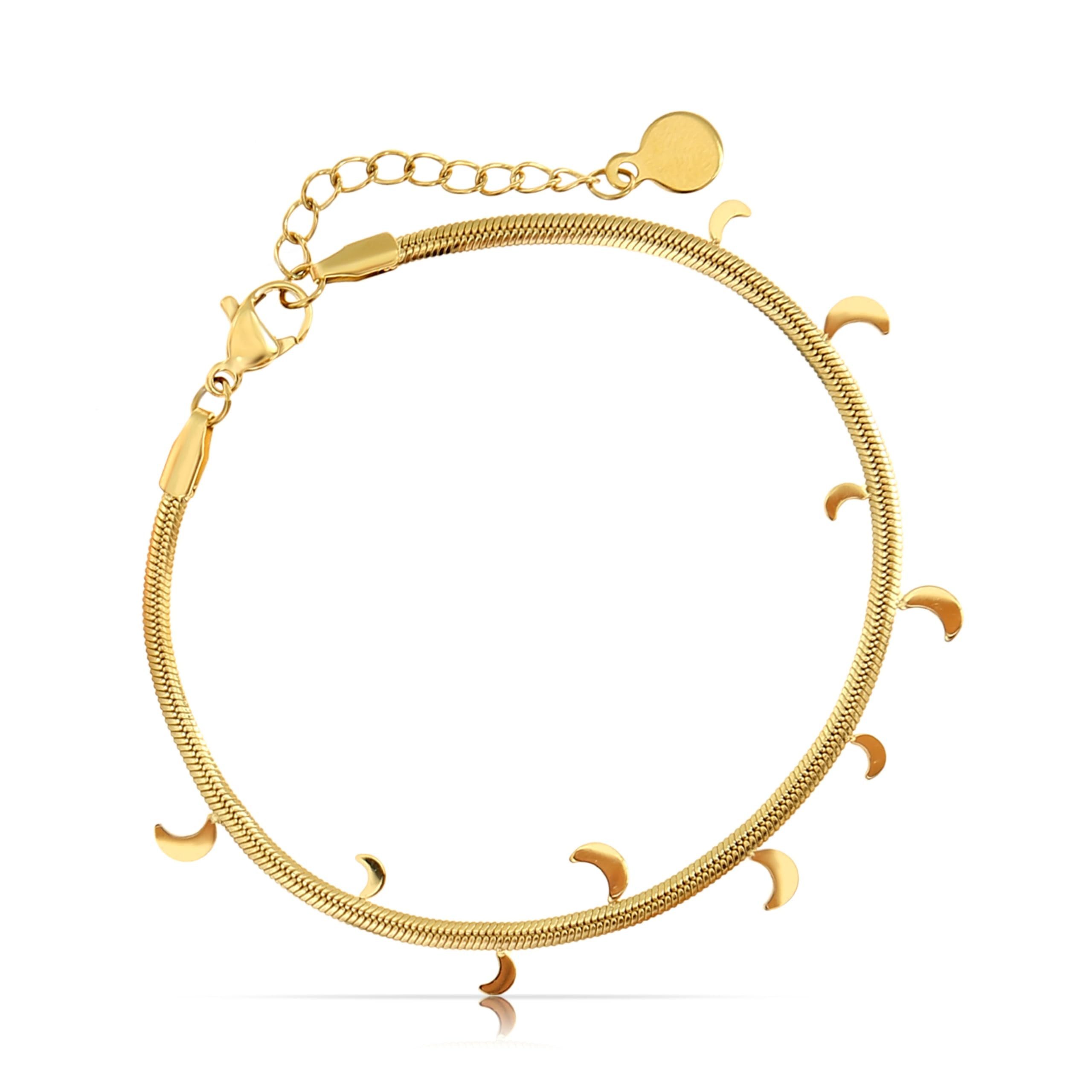 Made by Nami Armkette Armkettchen für Frauen Gold im Schlangendesign mit Anhänger 16 + 4 cm, Wasserfest & Verstellbar Geschenkideen Frauen oder Mädchen