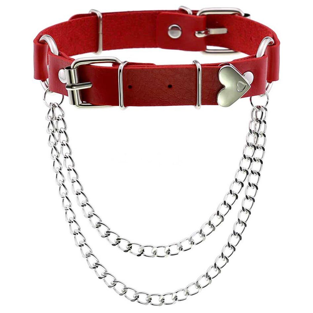Sandritas Erotik-Halsband Halsband mit Herz - rot