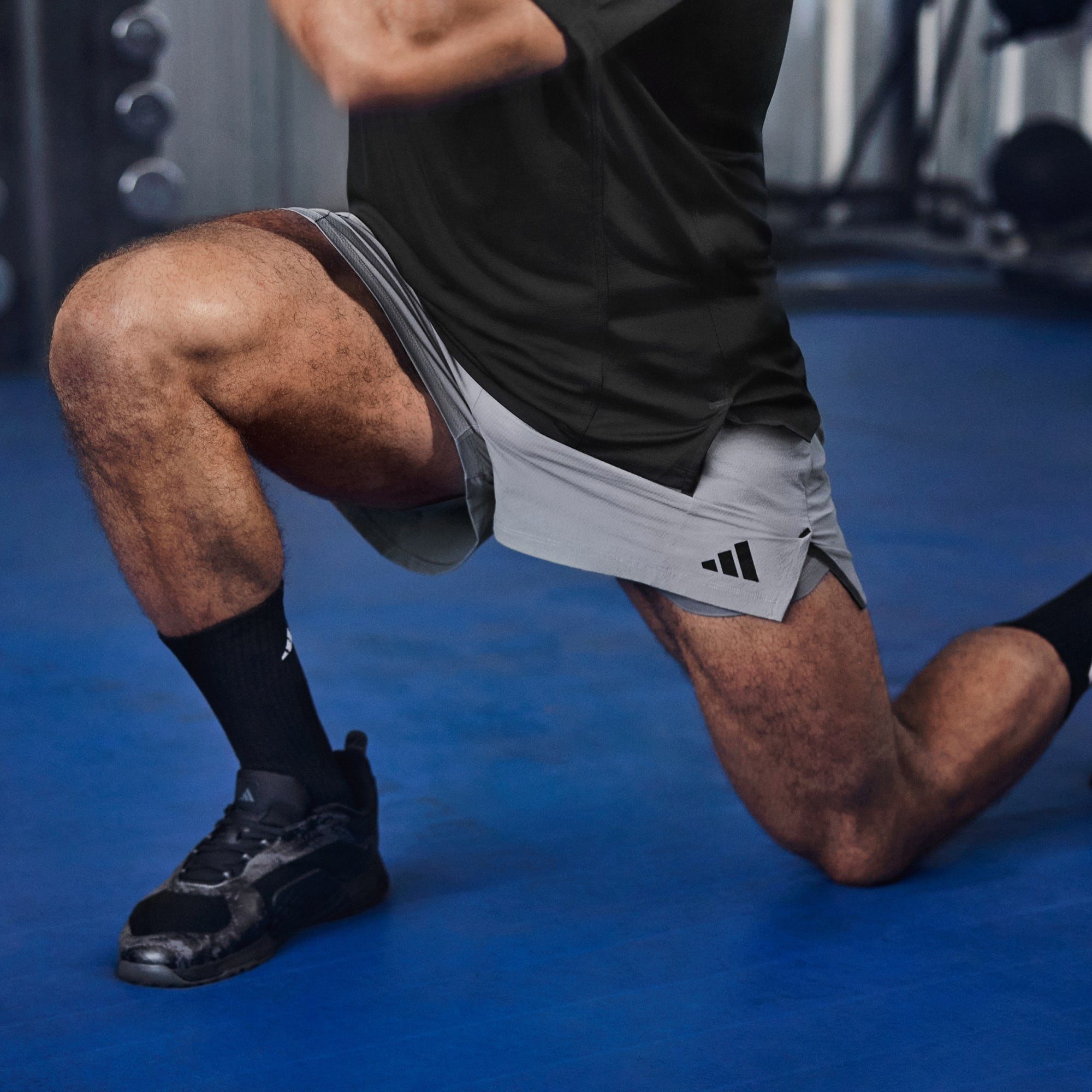 ADISTRONG D4T Three WORKOUT SERIES Funktionsshorts Performance / SHORTS Grey Black PRO adidas