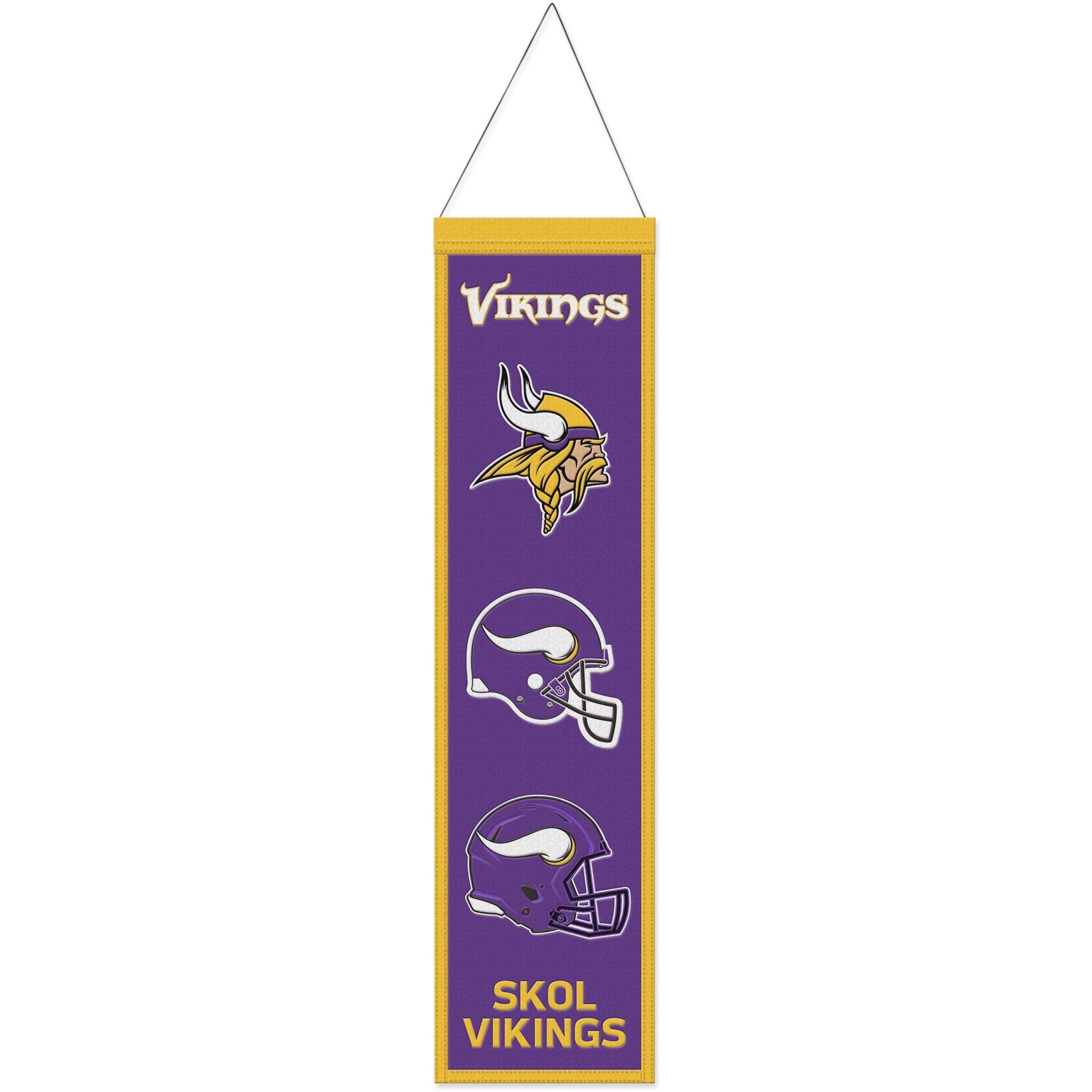 WinCraft Wanddekoobjekt Vikings EVOLUTION Wool Banner Minnesota Teams 80x20cm NFL